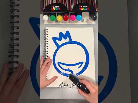 Activating my THICK Dark Blue Posca Mop’r Marker and Drawing with it! #shorts